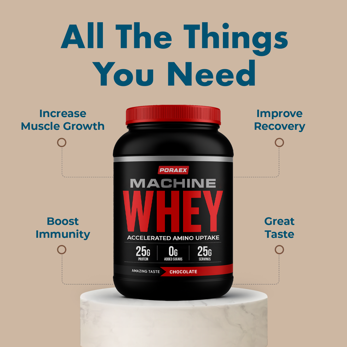 Poraex Machine Whey® Premium Whey Protein Powder